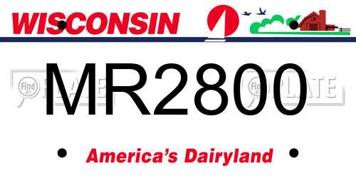 MR2800 Wisconsin License Plate