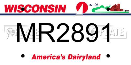 MR2891 Wisconsin License Plate