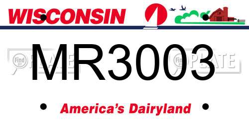 MR3003 Wisconsin License Plate