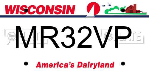 MR32VP Wisconsin License Plate