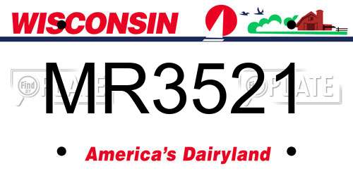 MR3521 Wisconsin License Plate