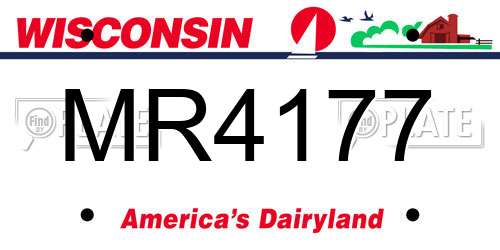 MR4177 Wisconsin License Plate