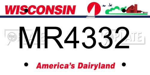 MR4332 Wisconsin License Plate