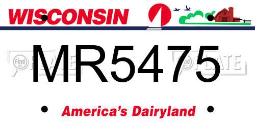 MR5475 Wisconsin License Plate