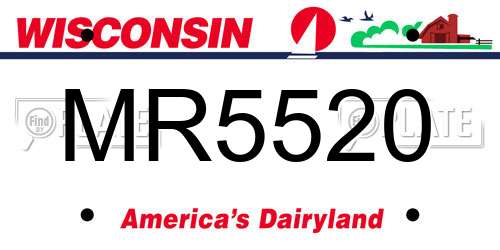 MR5520 Wisconsin License Plate