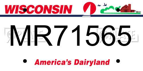 MR71565 Wisconsin License Plate