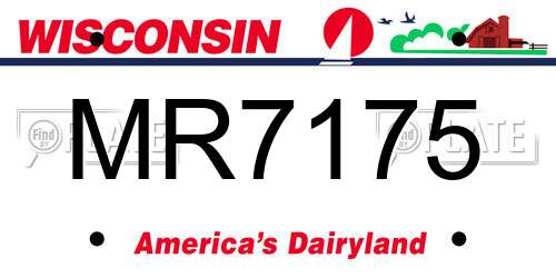 MR7175 Wisconsin License Plate