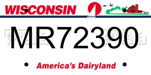MR72390 Wisconsin License Plate