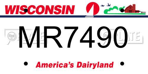 MR7490 Wisconsin License Plate