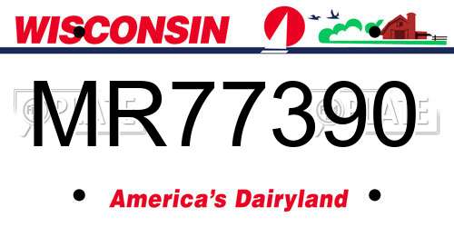 MR77390 Wisconsin License Plate
