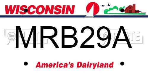 MRB29A Wisconsin License Plate