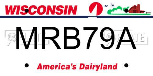 MRB79A Wisconsin License Plate