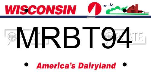 MRBT94 Wisconsin License Plate