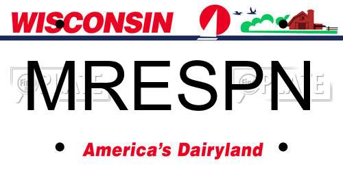 MRESPN Wisconsin License Plate