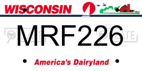 MRF226 Wisconsin License Plate