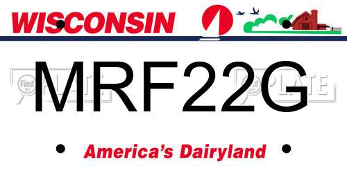 MRF22G Wisconsin License Plate