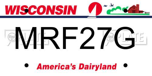 MRF27G Wisconsin License Plate