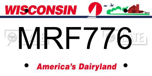 MRF776 Wisconsin License Plate