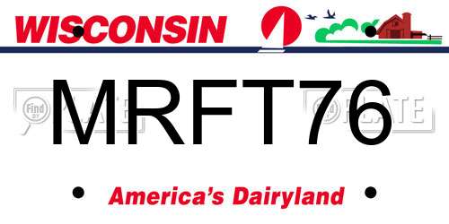MRFT76 Wisconsin License Plate