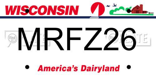 MRFZ26 Wisconsin License Plate