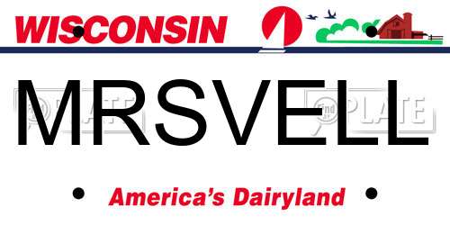MRSVELL Wisconsin License Plate