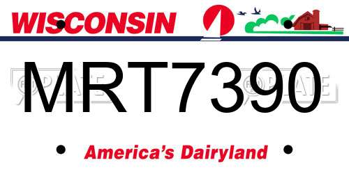 MRT7390 Wisconsin License Plate
