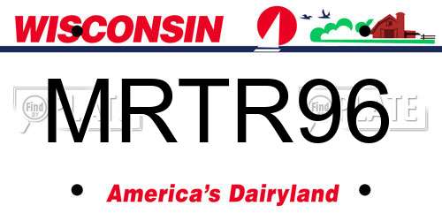 MRTR96 Wisconsin License Plate