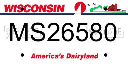 MS26580 Wisconsin License Plate