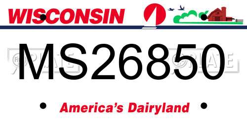 MS26850 Wisconsin License Plate