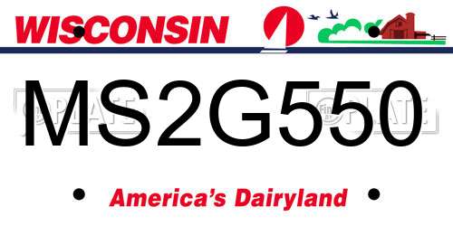 MS2G550 Wisconsin License Plate