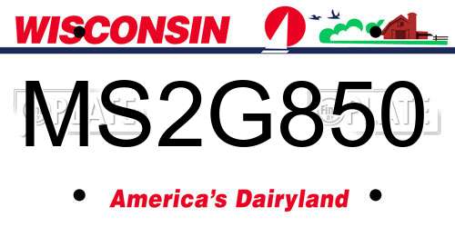 MS2G850 Wisconsin License Plate