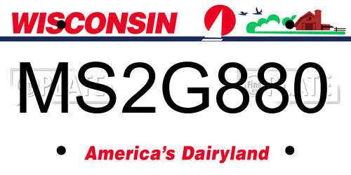 MS2G880 Wisconsin License Plate
