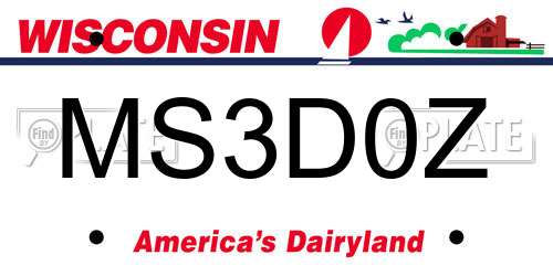 MS3D0Z Wisconsin License Plate