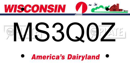 MS3Q0Z Wisconsin License Plate