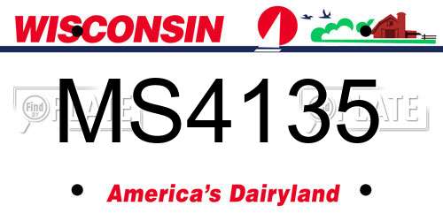 MS4135 Wisconsin License Plate