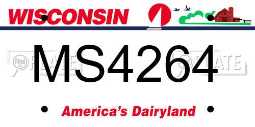 MS4264 Wisconsin License Plate
