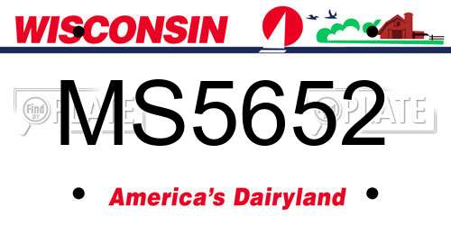 MS5652 Wisconsin License Plate