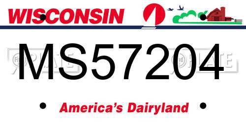 MS57204 Wisconsin License Plate
