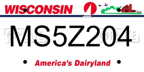 MS5Z204 Wisconsin License Plate