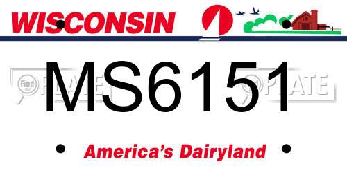 MS6151 Wisconsin License Plate