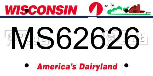 MS62626 Wisconsin License Plate