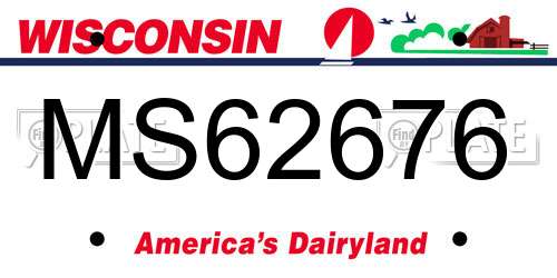 MS62676 Wisconsin License Plate