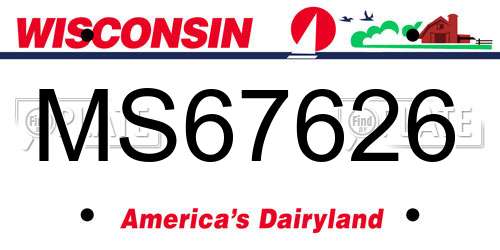MS67626 Wisconsin License Plate