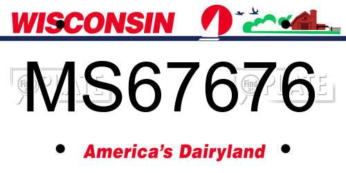 MS67676 Wisconsin License Plate