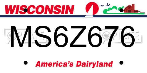 MS6Z676 Wisconsin License Plate