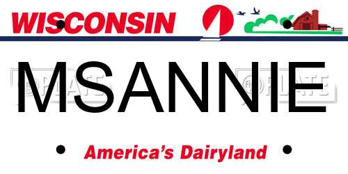MSANNIE Wisconsin License Plate