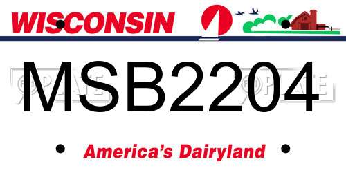 MSB2204 Wisconsin License Plate
