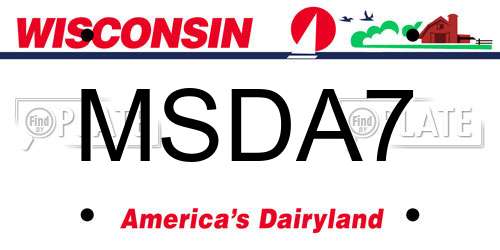 MSDA7 Wisconsin License Plate