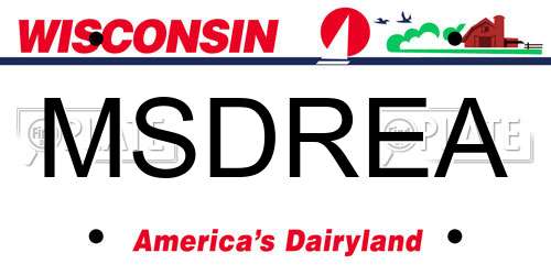 MSDREA Wisconsin License Plate