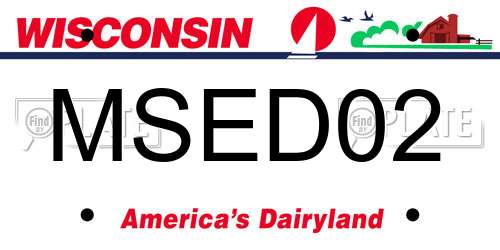 MSED02 Wisconsin License Plate